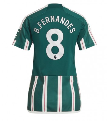 Manchester United Bruno Fernandes #8 Segunda Equipación Mujer 2023-24 Manga Corta